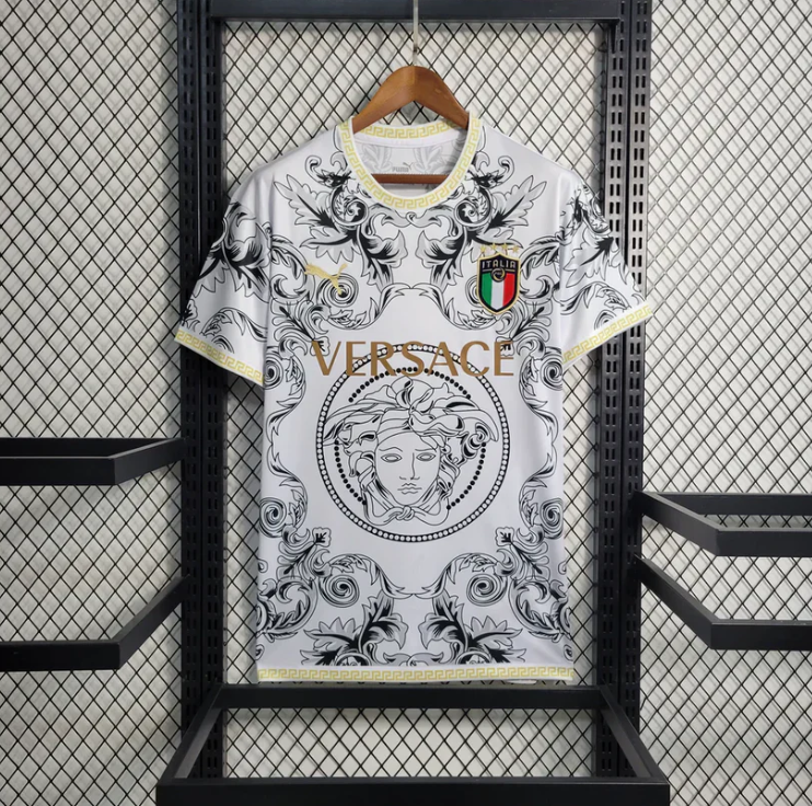 Italy "Versace" White Limited Jersey