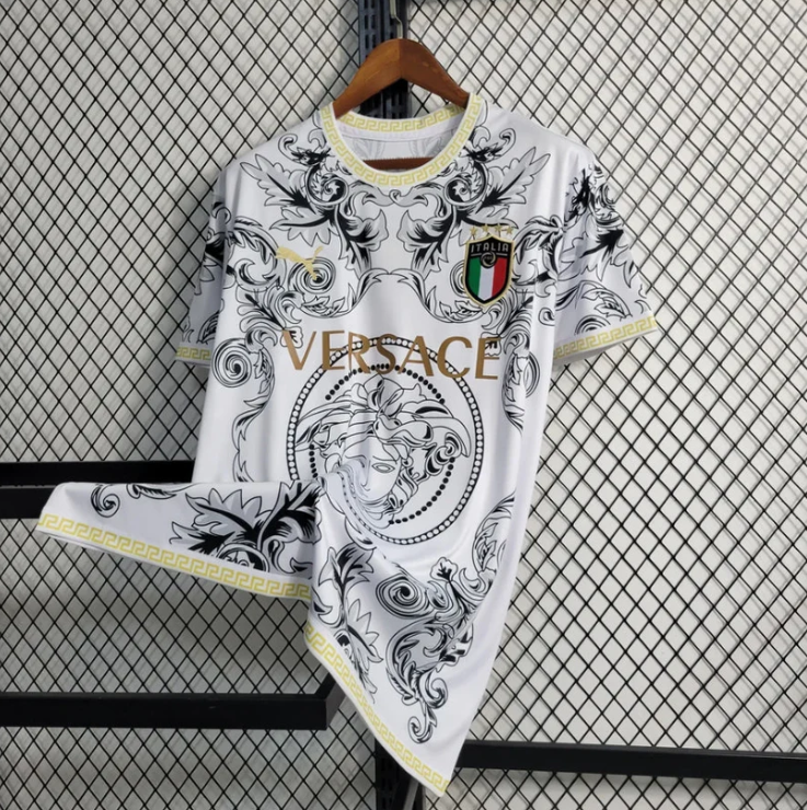 Italy "Versace" White Limited Jersey